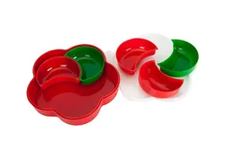 5 compartment tray divided subdivision plastic snack storage box food container and tray for picnic or candy or fruit storage