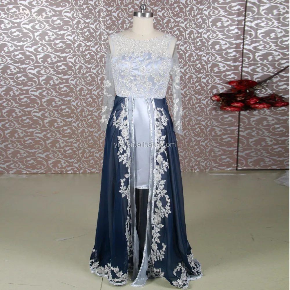 
RSE650 Silver Grey And Teal Mother Of The Bride Dress With Sleeves Short And Long 