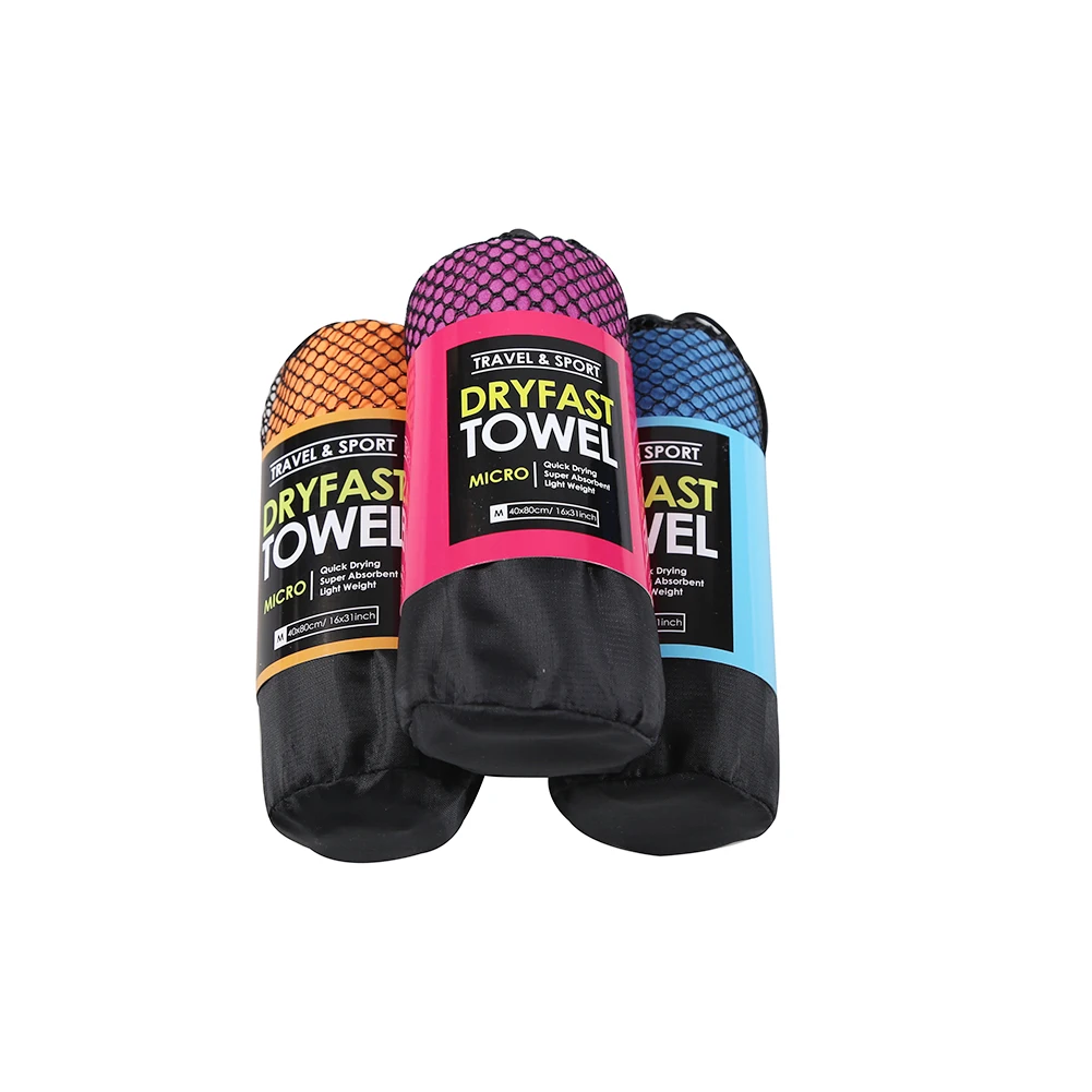 Wholesale Personalized Custom Printed 80 Polyester 20 Polyamide Micro Fiber Outdoor Towel With Pocket