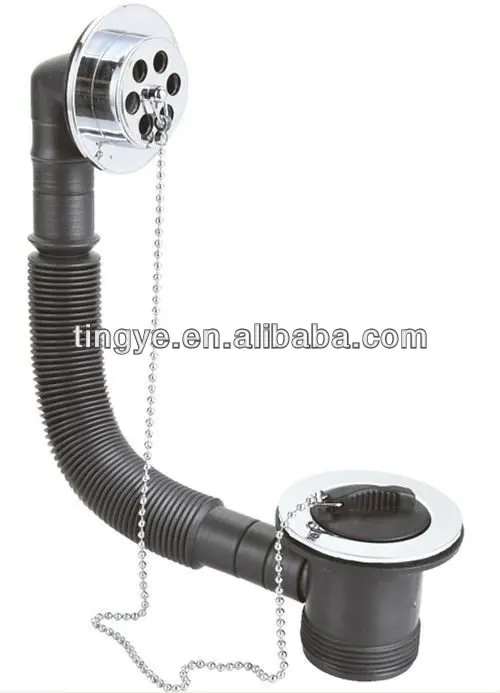 
bath waste with chain,fast flow shower waste,bath tub waste drainer overflow 