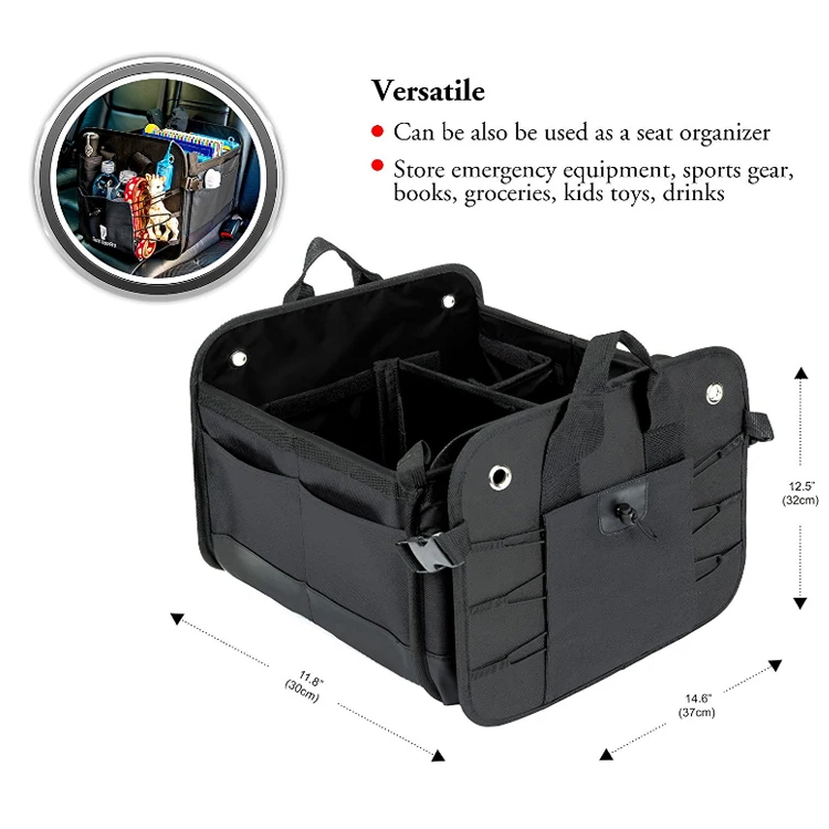 Wholesaler Multi Pocket Large Capacity Folding Car Seat Back Trunk Organizer Storage Bag