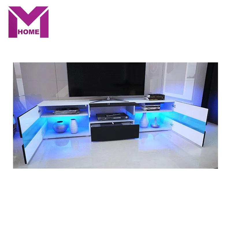 New Style High Gloss LED Light  TV Stand MDF Wood  Design