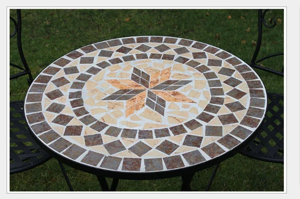 2019Hot style iron Mosaic bistro sets milk tea shop coffee shop park European leisure iron bistro sets