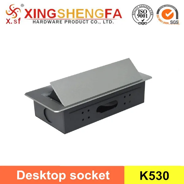 Retractable Automatic Pop-Up Three Plug Power Socket Wire Cable Grommet For Office Desk