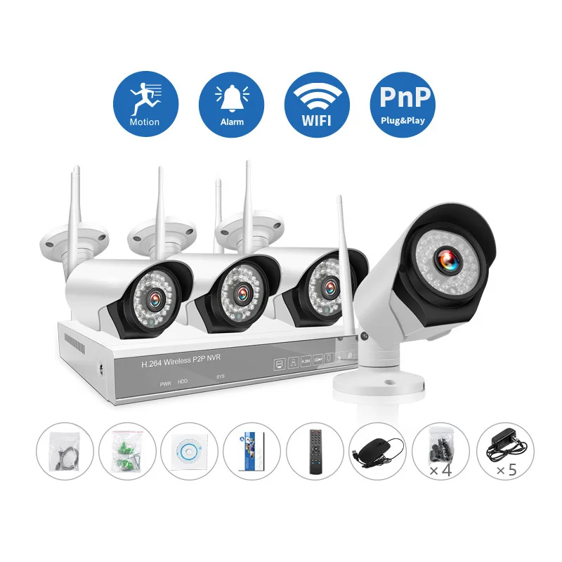 Night Vision Home Camera Wifi Outdoor Wifi Camera 1080P IR Audio Wireless Kit