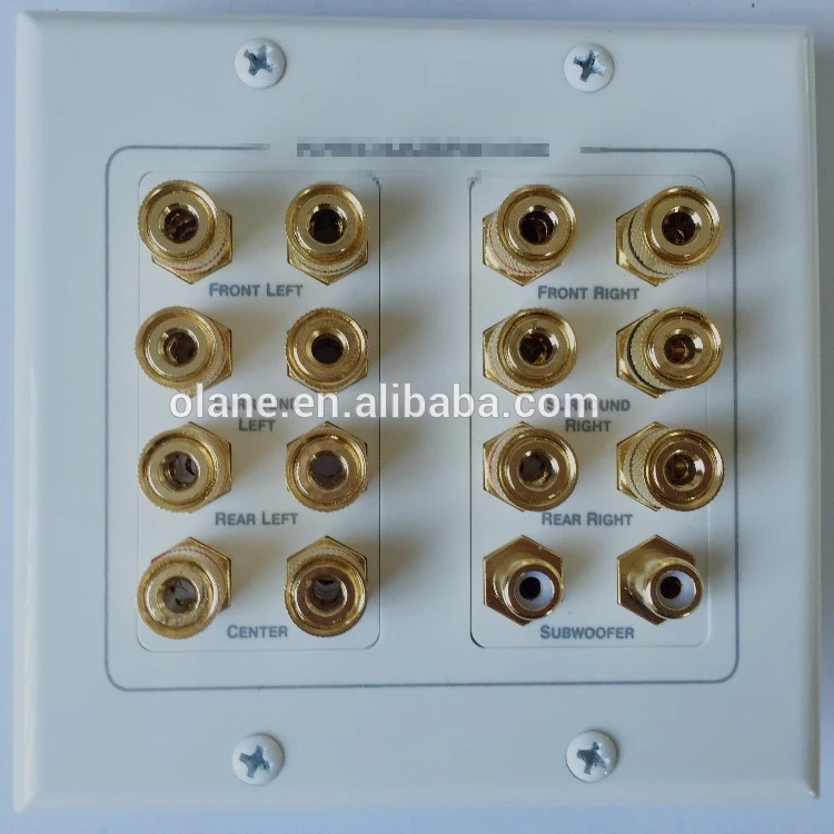 Настенная плита для домашнего кинотеатра, 2 клавиши, 7,1 дюйма, с 7 динамиками и 2 разъемами RCA