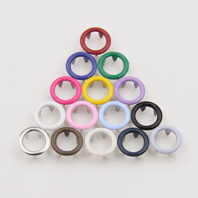 
garments accessories colored brass ring Prong Snap Fastener Button 