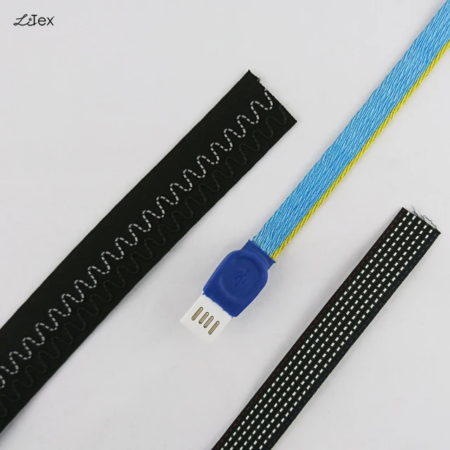conductive electrical elastic textile ribbon for wearable product