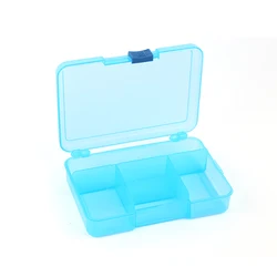 Wholesale promotional slide buckle 5 grid plastic storage box with lid