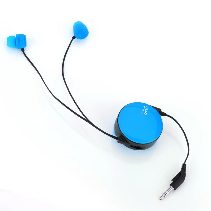 HOT NEW Stereo Wired Clip Retractable in Ear Design Headset Handsfree Earphone with Microphone