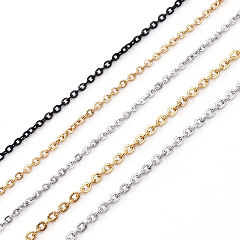 Hot sell 316L Stainless steel curb chain fashion necklace 18k gold chain manufacture