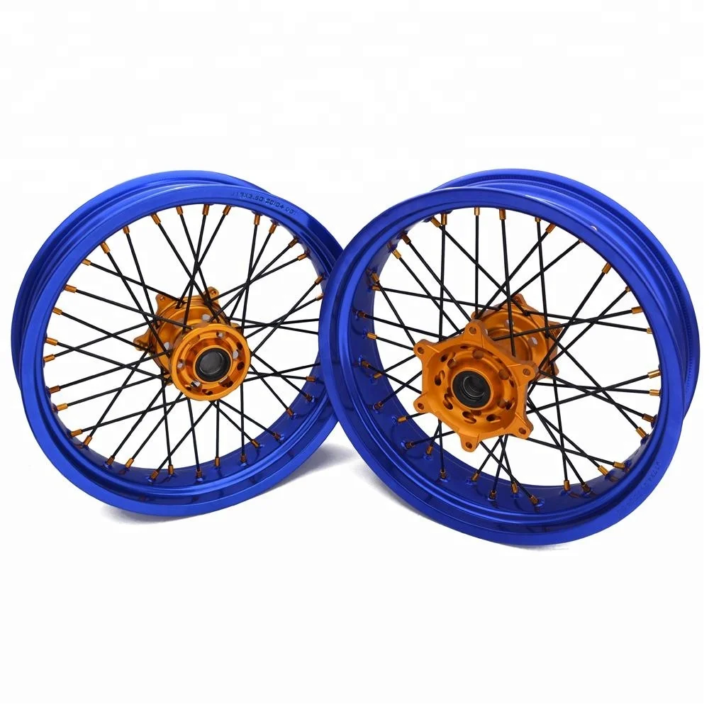 
EXC SXF Supermotard 17 Inch Aluminum Alloy Spoked Alloy Supermoto Wheels 