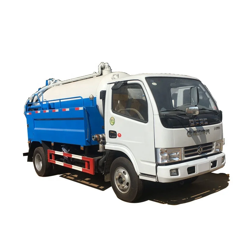3000 liters DFAC LHD Manuel sewer cleaning sucker truck sewage suction truck