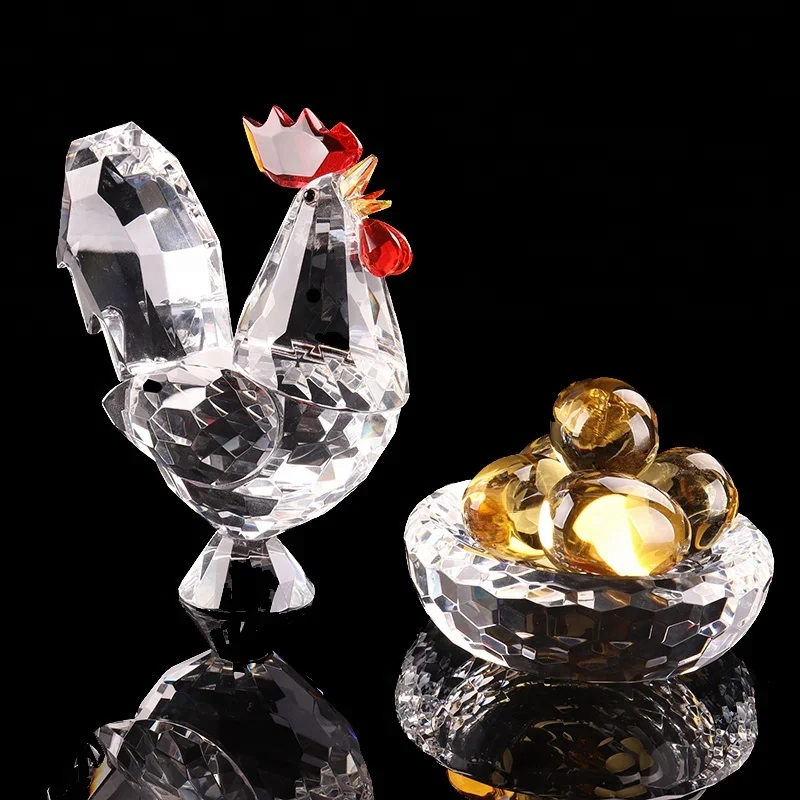 K9 Crystal Chinese Zodiac Chicken Animal for home decoration gifts