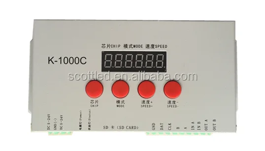 K-1000C with SD card 2048 pixels programmable pixel led light controller rgb led controller