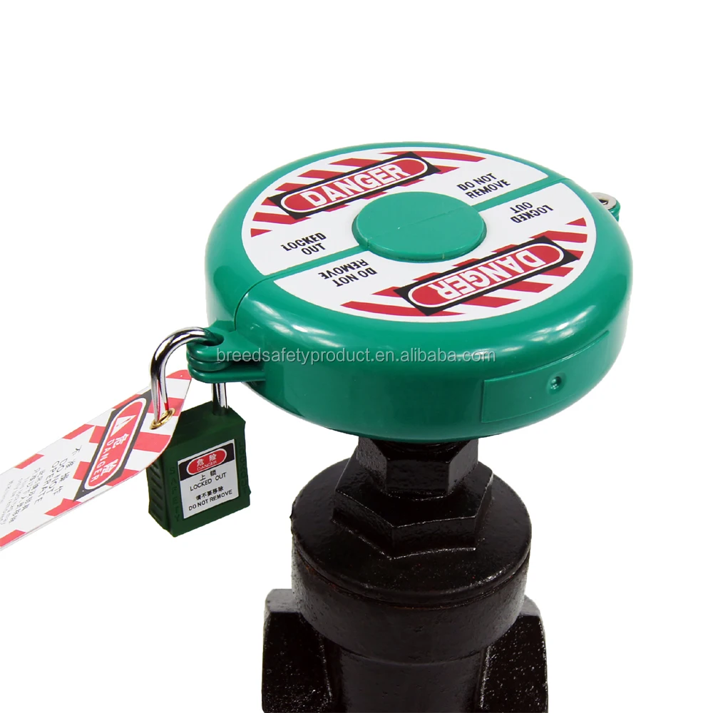 BREED OSHA LOTO Security Valve Locking Devices Gate Valve Lockout Green F12