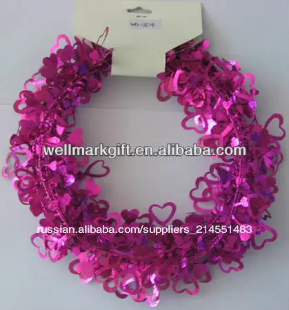 9 ноги металлический зеленый рождество мишура, звезды мишура, проводной гирлянды