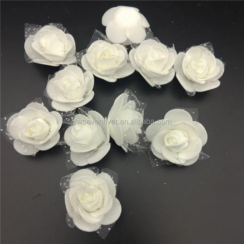 Artificial flowers colorful mini pe foam rose head flower hair accessories artificial rose