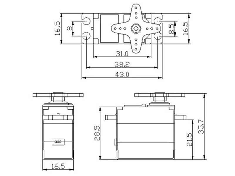 M0200 Analog Mini RC Remote Control Servo Motor 3.5kg / 0.12sec / 27g / METAL GEAR for Smart Lock Servo