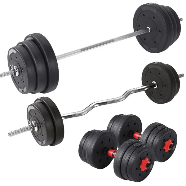 Custom 10kg 20kg gym adjustable weight dumbbell and barbell set