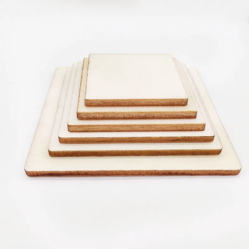 
Natural blank custom size wooden square 