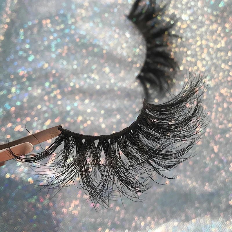 False wispy lashes fluffy full strip mink lashes3d lashes wholesale 5d 25mm mink eyelash