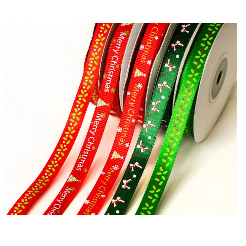 Wholesale merry christmas decoration ribbon gift box flower packing ribbon