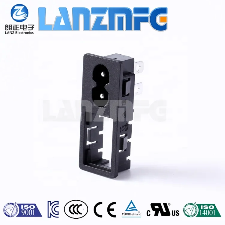 LZ-8-29 IEC Power Socket C8 connector with lamp switch 3p 4p ac power socket