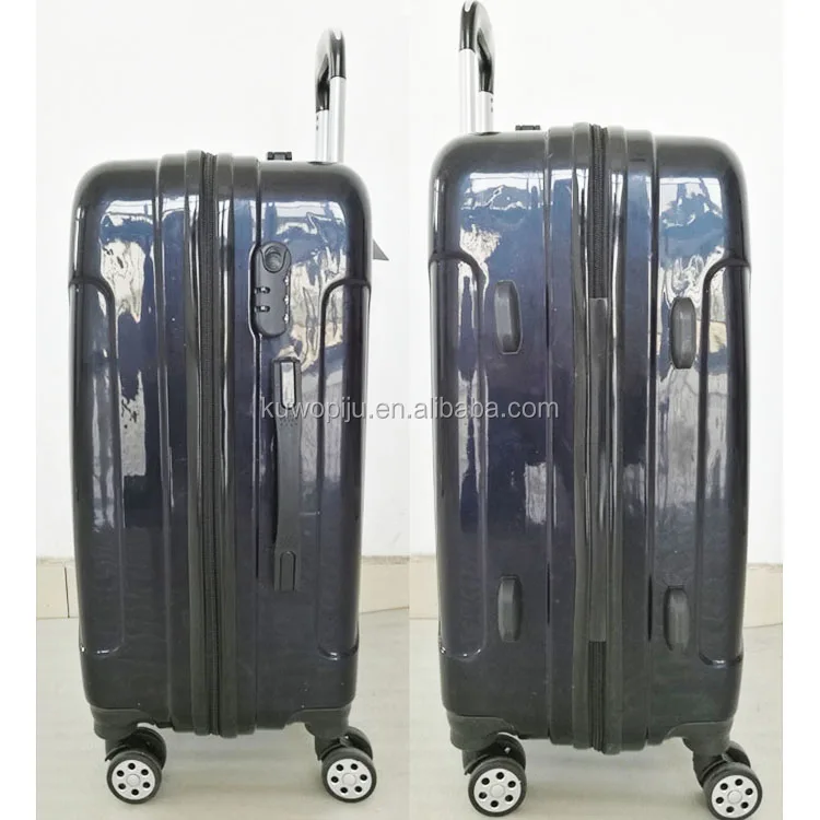 black 3pcs set tsa lock plastic hardside trolley case ABS PC trolley travel luggage sets