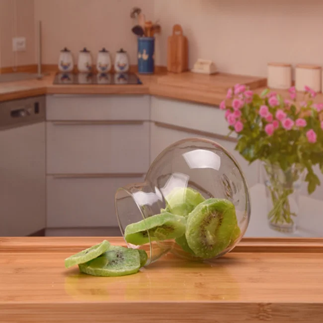 Different size round food storage glass jar with different lid