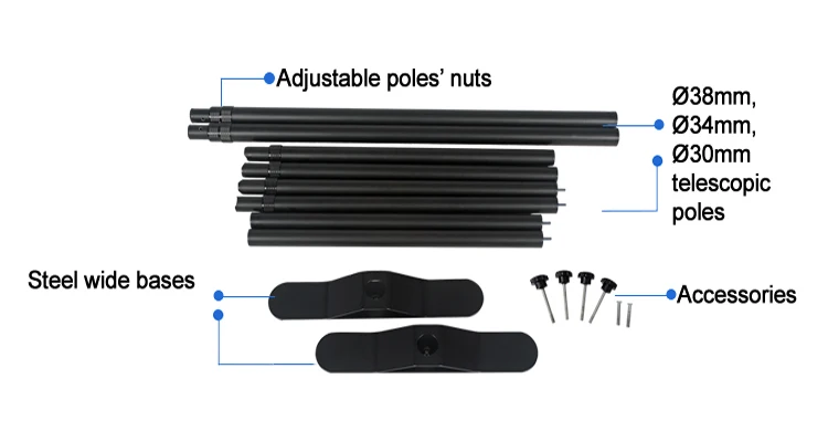 Pdyear adjustable portable advertising display screen trade show booth repeat photo graphic wall telescopic backdrop stand