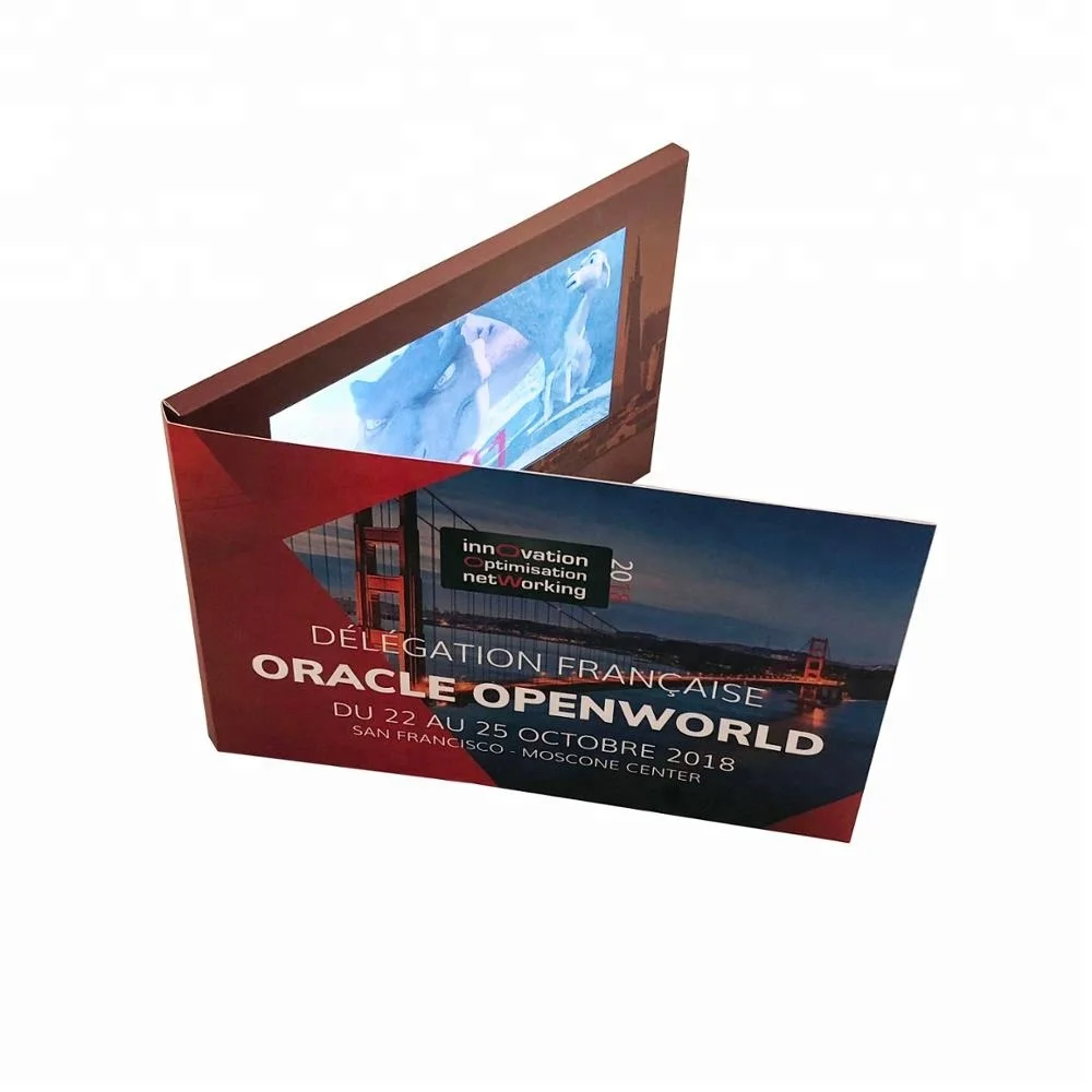 
custom player saxy birthday brochure gift box LCD light contro video greeting card 