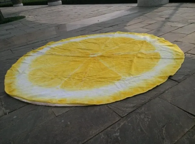 Summer hot sell reactive printing fruit oranges design round beach towels