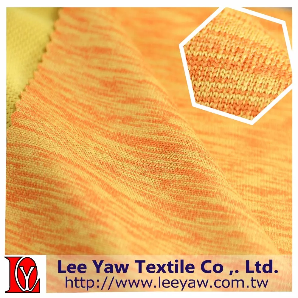 
polyester face heather peach back birdeyes fabric 