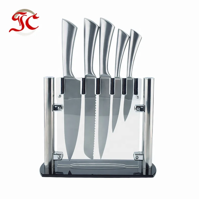 
Best Selling 5 Piece set Stainless Steel Kitchen Knife Set With Acrylic Stand 