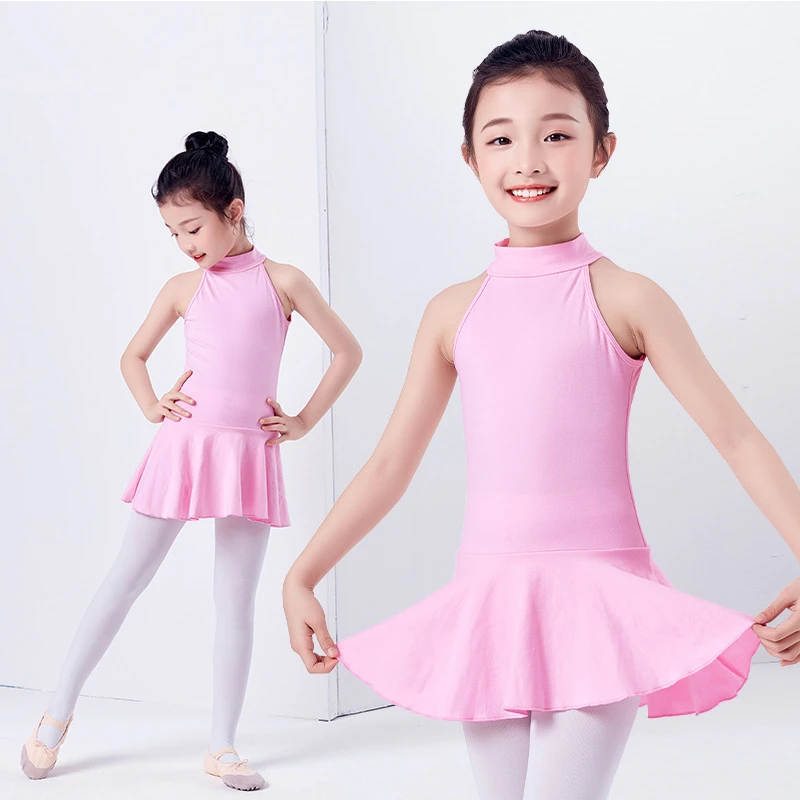 Girls Ballet Dress Gymnastics Leotard Latin Dance Clothing Dance Wear With Skirts