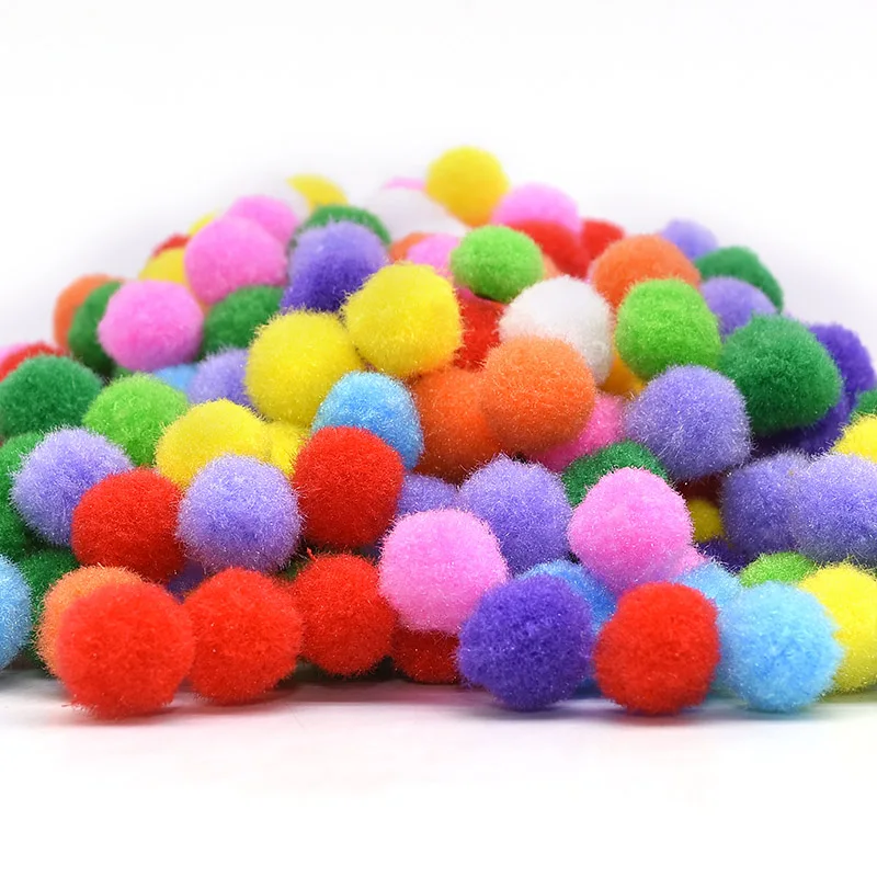 Wholesale Multi Size Colorful Pompoms DIY Dolls Garment Handmade Material Soft Fluffy Pom Poms Ball For DIY Kids Toy Accessories