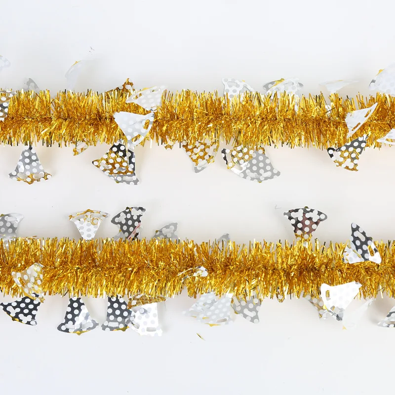 Металлическая Серебристая ПВХ Рождественская мишура, звезда мишура, проводные гирлянды