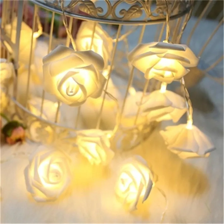 Battery Operated Warm White Color 3m 20 Lights Rose String Light/ LED Flower String Light For Holiday Decoration.