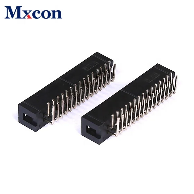 High quality 2.54mm pitch  dual row right angle box header connector