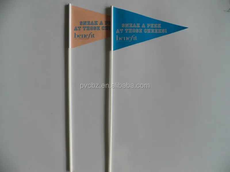 Paper Hand Rainbow Flag With Plastic Pole