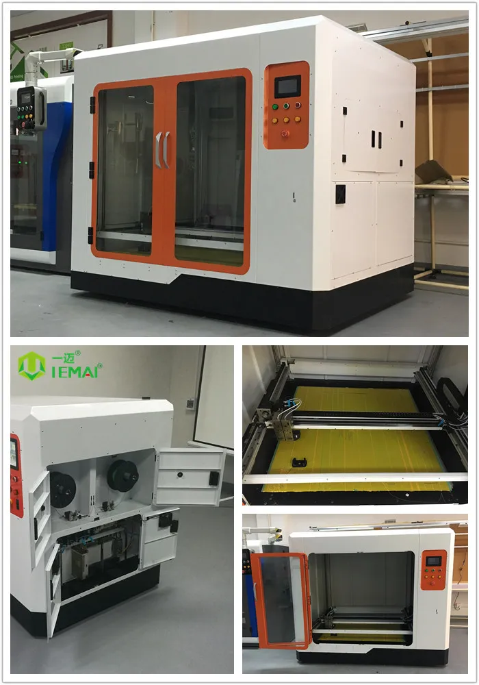 Large Volume 3D Printer Heated Bed 1000x1000 Mm 3D Printer with Big Size Silicone 1000x1000x1000 Mm 2 Set Extruder CE,CE ROHS