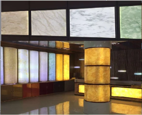 
3.0mm Decorative Ceiling Sheet Light Translucent Jade Marble Designs Alabaster 
