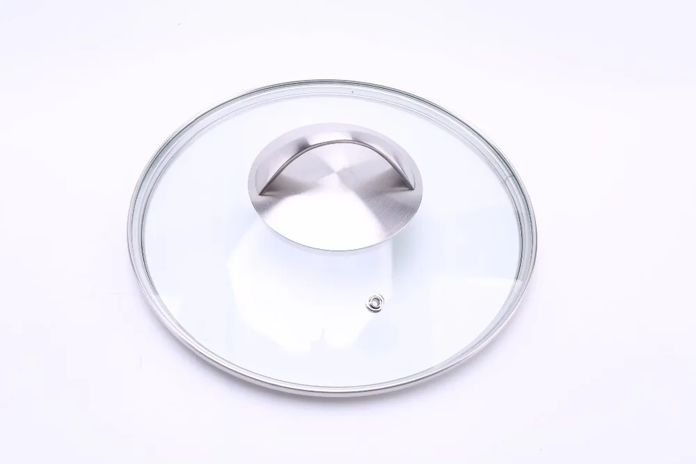 24CM 304 Stainless steel Matte surface deep frying pan with Tempered glass lid