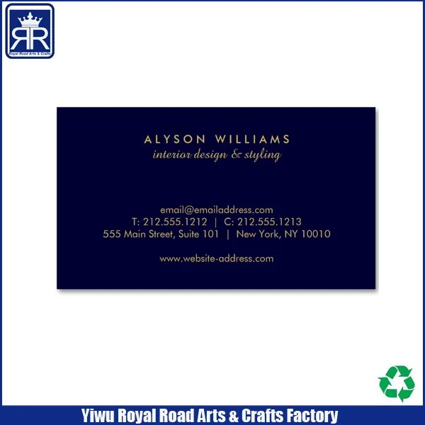 2016 high quality hot stamped luxury paper card with custom printing