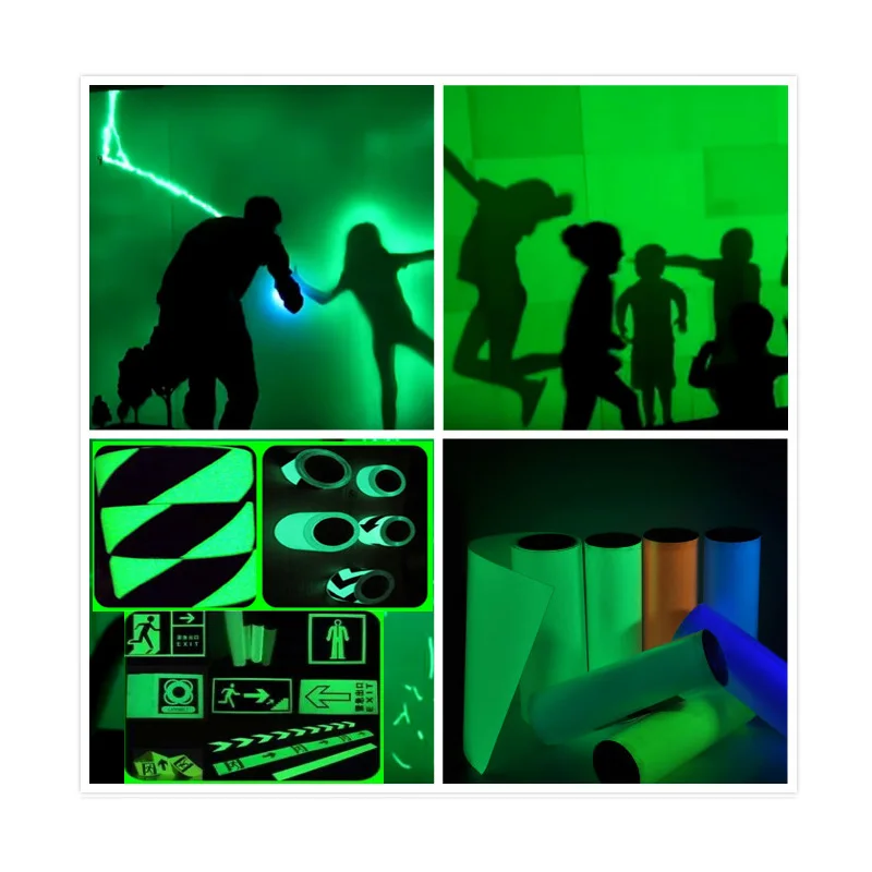 night glow pvc cuttable printable self-adhesive rigid photoluminescent glow in the dark plastic board acrylic vinyl sheet film