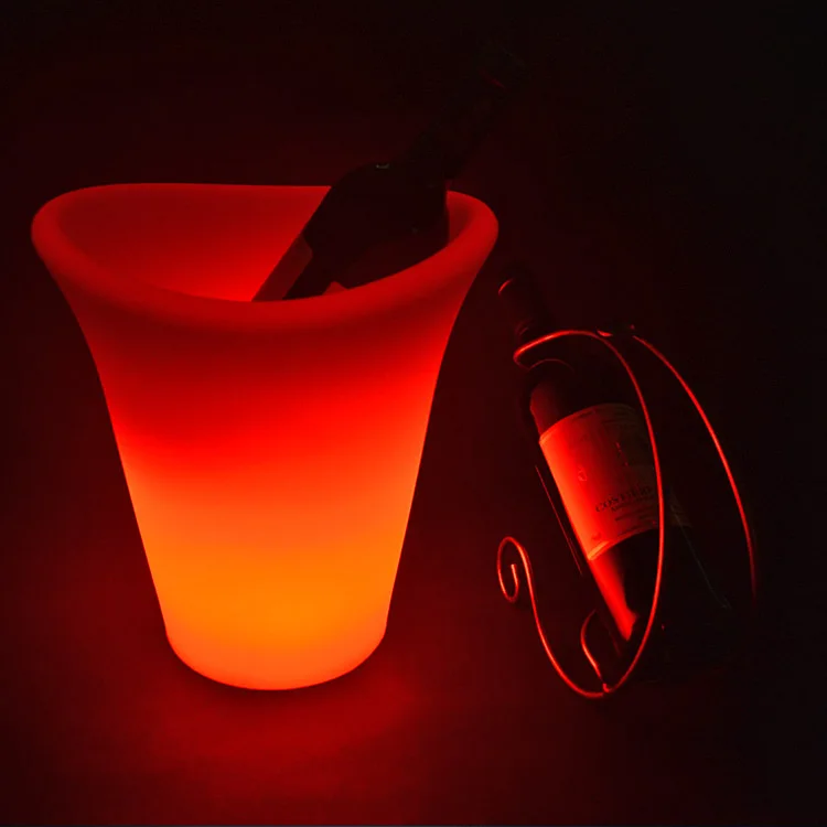 plastic led ice bucket color changing nightclubs LED light up ice bucket Champagne beer bucket light cube
