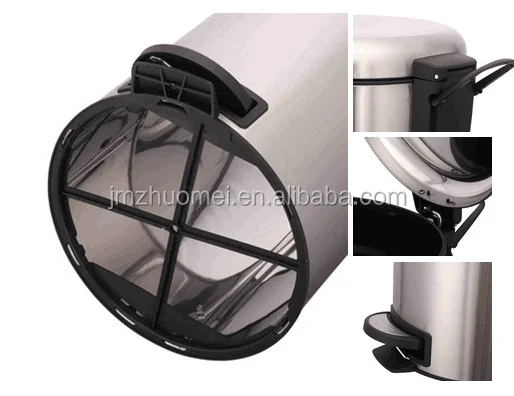 
Waste bin, indoor foot pedal waste bin garbage bin, metal trash can 