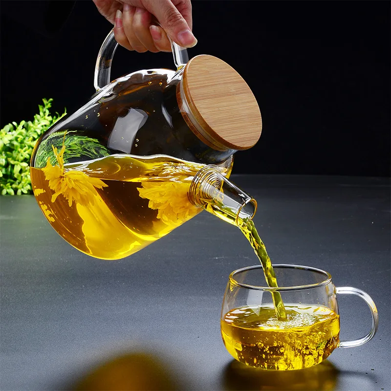 1000ML Glass teapot with filter for sale,pyrex glass tea pot