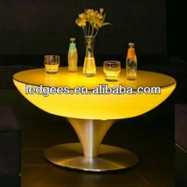 LED Modern no foldable commercial furniture table glass cocktail dinning table